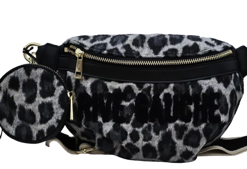 Crossbody schoudertas leopard zwart Rive gauche