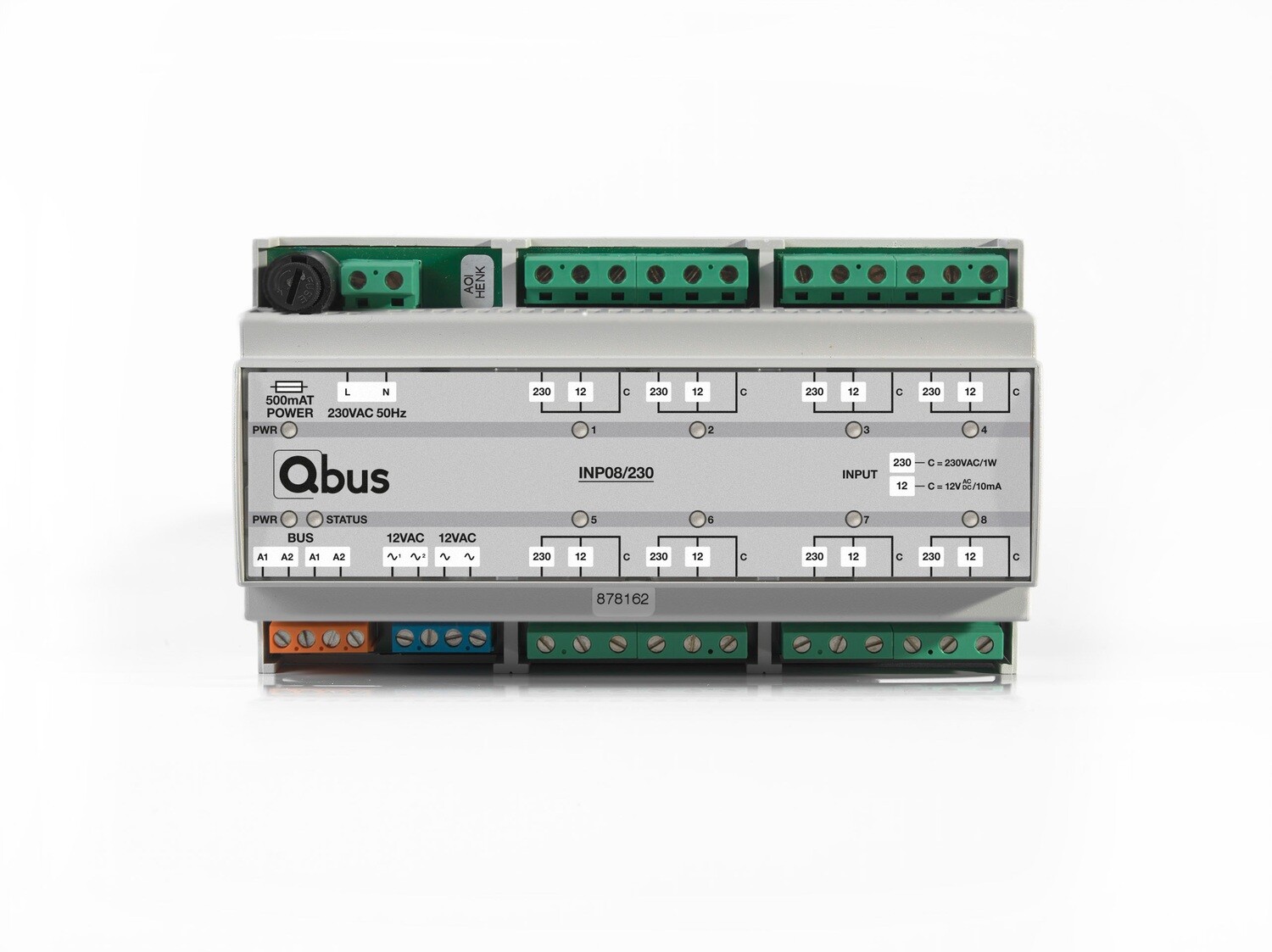 Qbus Ingangsmodule met 8 Ingangen onder spanning