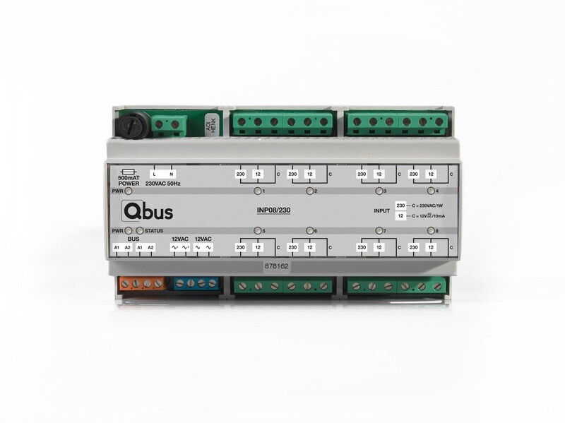 Qbus Ingangsmodule met 8 Ingangen onder spanning