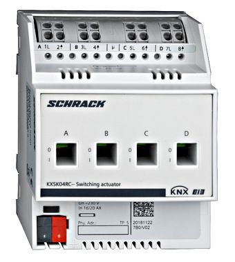 KNX Schakelactor 4 x 16/20A 230VAC KNX Schakelactor 4 x 16/20A 230VAC