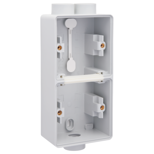 Niko Hydro Opbouwdoos Dubbel Verticaal met één tweevoudige M20-ingang en één enkelvoudige M20-ingang Niko Hydro Opbouwdoos Dubbel Verticaal met één tweevoudige M20-ingang en één enkelvoudige M20-ingang