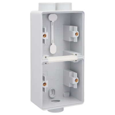 Niko Hydro Opbouwdoos Dubbel Verticaal met één tweevoudige M20-ingang en één enkelvoudige M20-ingang