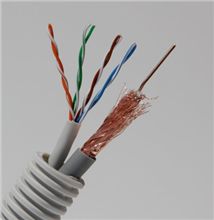 Voorbedrade Buis met TV Coax + Data UTP Cat6
