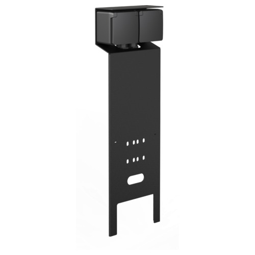 Niko Spuitwaterdichte tuinpaal essential met tweevoudig stopcontact zwart