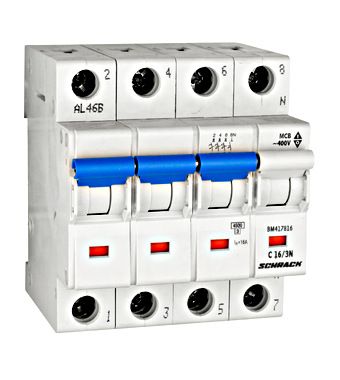 Schrack Automaat BMS4 Kar. C 3P+N 4,5kA Schrack Automaat BMS4 Kar. C 3P+N 4,5kA