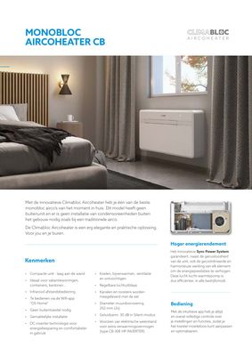 Climabloc - Monobloc Aircoheater zonder Buitenunit