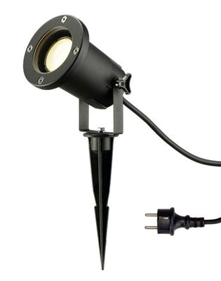 SLV - Spot op pin Nautilus Spike GU10 IP65 incl kabel van 1,5m met stekker
