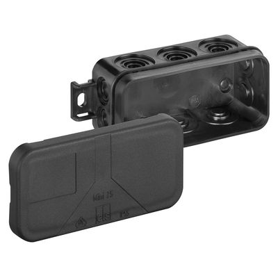 Opbouw Afdakdoos IP55 Zwart - verdeeldoos