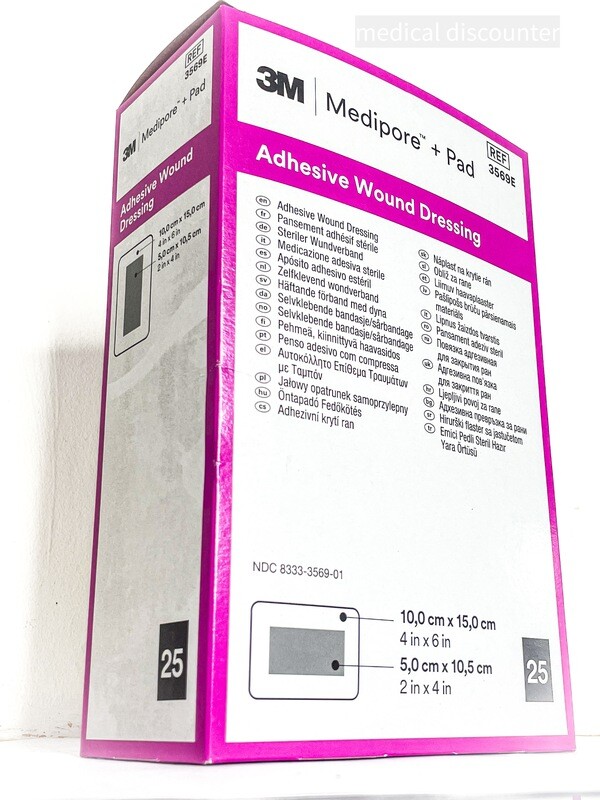 3M™ Medipore™ +Pad - Adhesief wondverband, 3569E, 10 cm x 15 cm, 25 stuks/doos 3M™ Medipore™ +Pad - Adhesief wondverband, 3569E, 10 cm x 15 cm, 25 stuks/doos