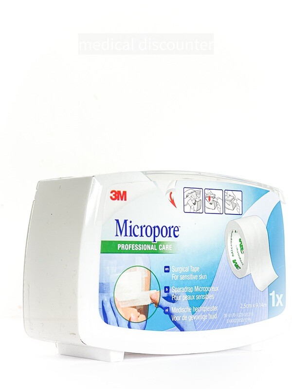 3M™ Micropore™ Chirurgische Hechtpleister, 1530P-1D, 2.5 cm x 9.1 m, 1/rol 3M™ Micropore™ Chirurgische Hechtpleister, 1530P-1D, 2.5 cm x 9.1 m, 1/rol