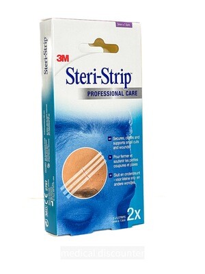 3M™ Steri-Strip™ steriele versterkte wondsluitingen, 1540P-2, 3 mm x 75 mm