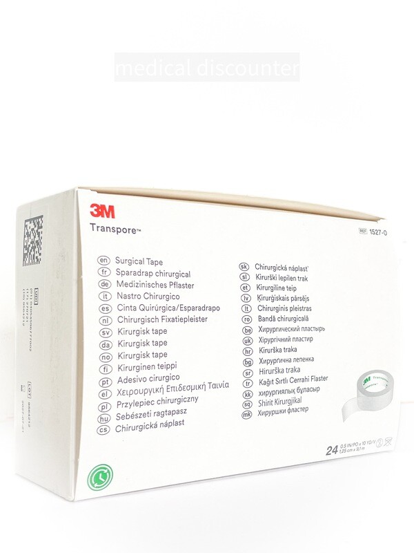 3M™ Transpore™ Medische Hechtpleister, 1527-0, 1.25 cm x 9.1 m, 24 stuks/doos 3M™ Transpore™ Medische Hechtpleister, 1527-0, 1.25 cm x 9.1 m, 24 stuks/doos