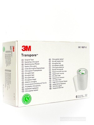 3M™ Transpore™ Medische Hechtpleister, 1527-2, 5 cm x 9.1 m, 6 stuks/doos 3M™ Transpore™ Medische Hechtpleister, 1527-2, 5 cm x 9.1 m, 6 stuks/doos