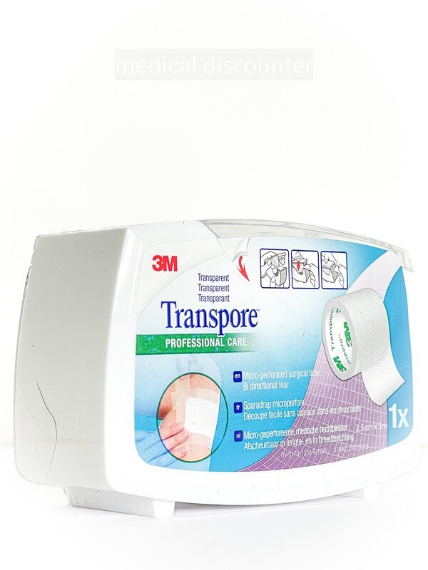 3M™ Transpore™ White Chirurgische Hechtpleister, 1527P-1SD, 2.5 cm x 9.1 m, 1/rol 3M™ Transpore™ White Chirurgische Hechtpleister, 1527P-1SD, 2.5 cm x 9.1 m, 1/rol