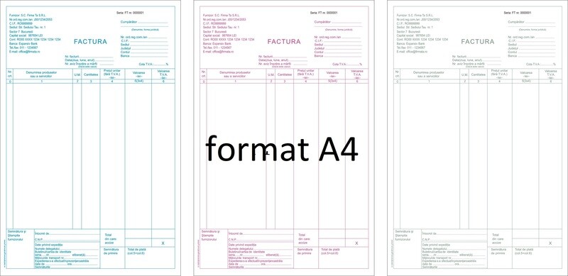 Facturier Personalizat A4  - 1.carnet