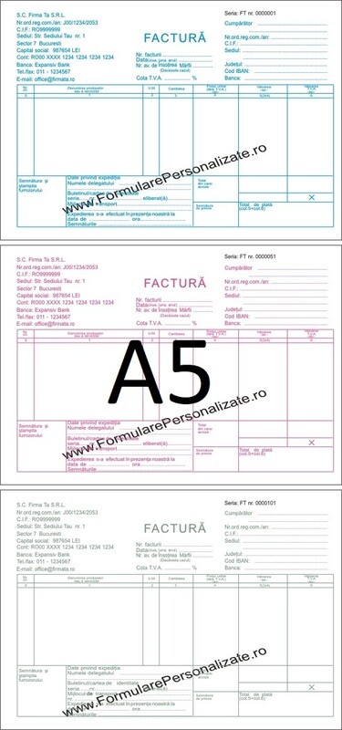Facturiere Personalizate A5 - 2.carnete