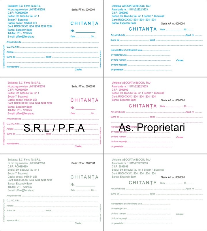Chitantiere Personalizate A6 - 3.carnete