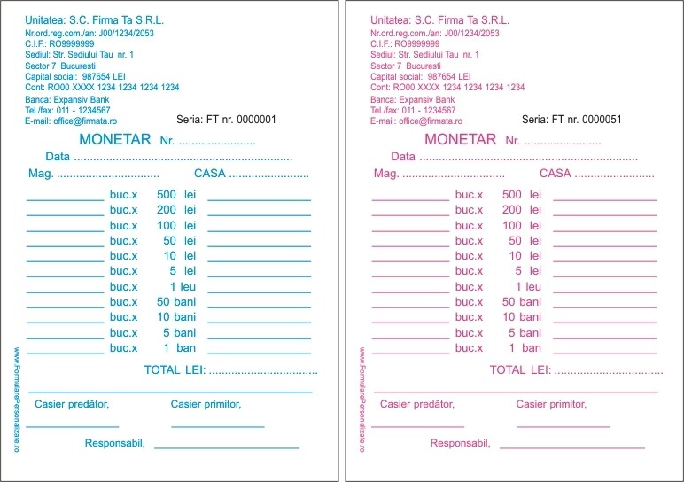 Monetare Personalizate A6 - 3.carnete