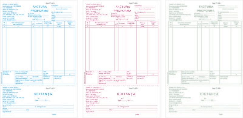 PROFORMA cu Chitanta atasata Personalizate A4 - 1.carnet