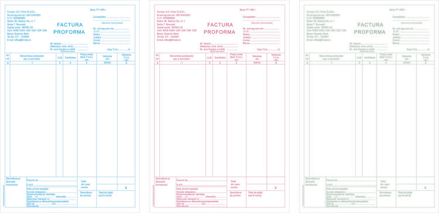 PROFORMA Personalizata A4  - 1.carnet