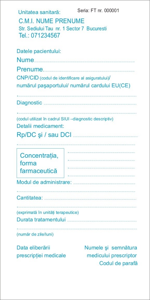 PRESCRIPTIE MEDICALA Personalizata A4/3 - 3.carnete