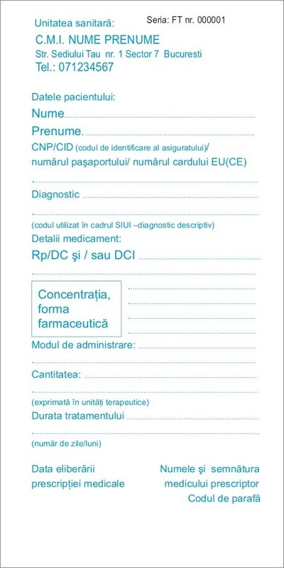 PRESCRIPTIE MEDICALA Personalizata A4/3 - 3.carnete