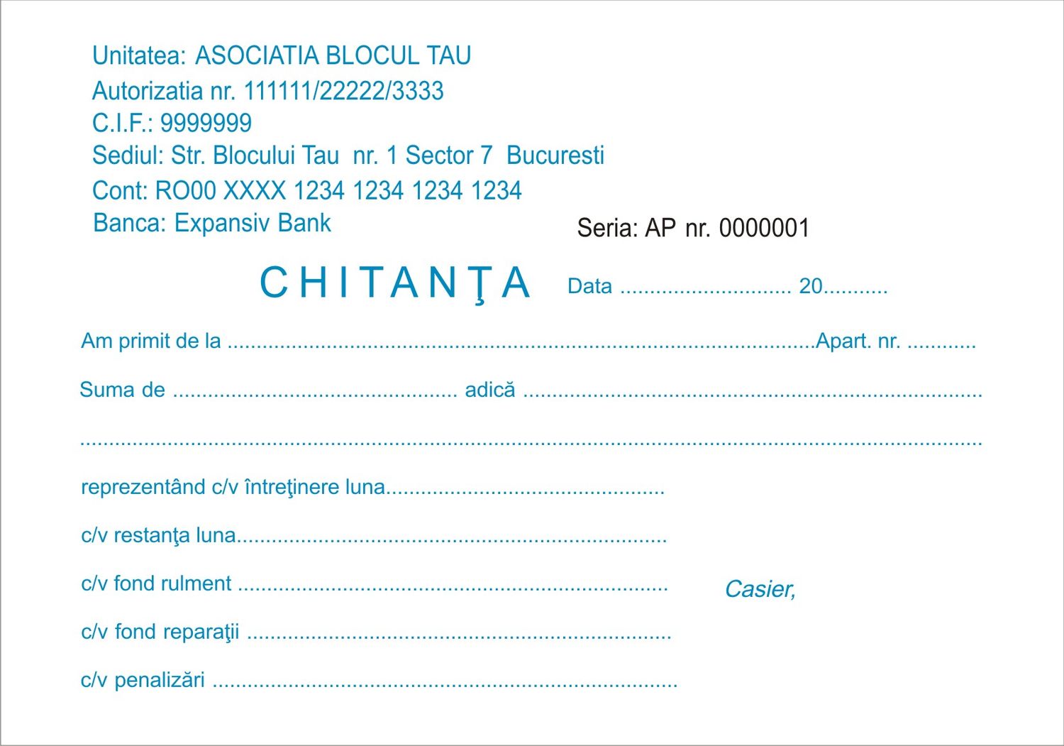 Chitantiere Intretinere Personalizate A6 - 3.carnete