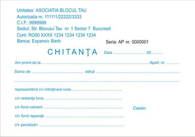 Chitantiere Intretinere Personalizate A6 - 3.carnete