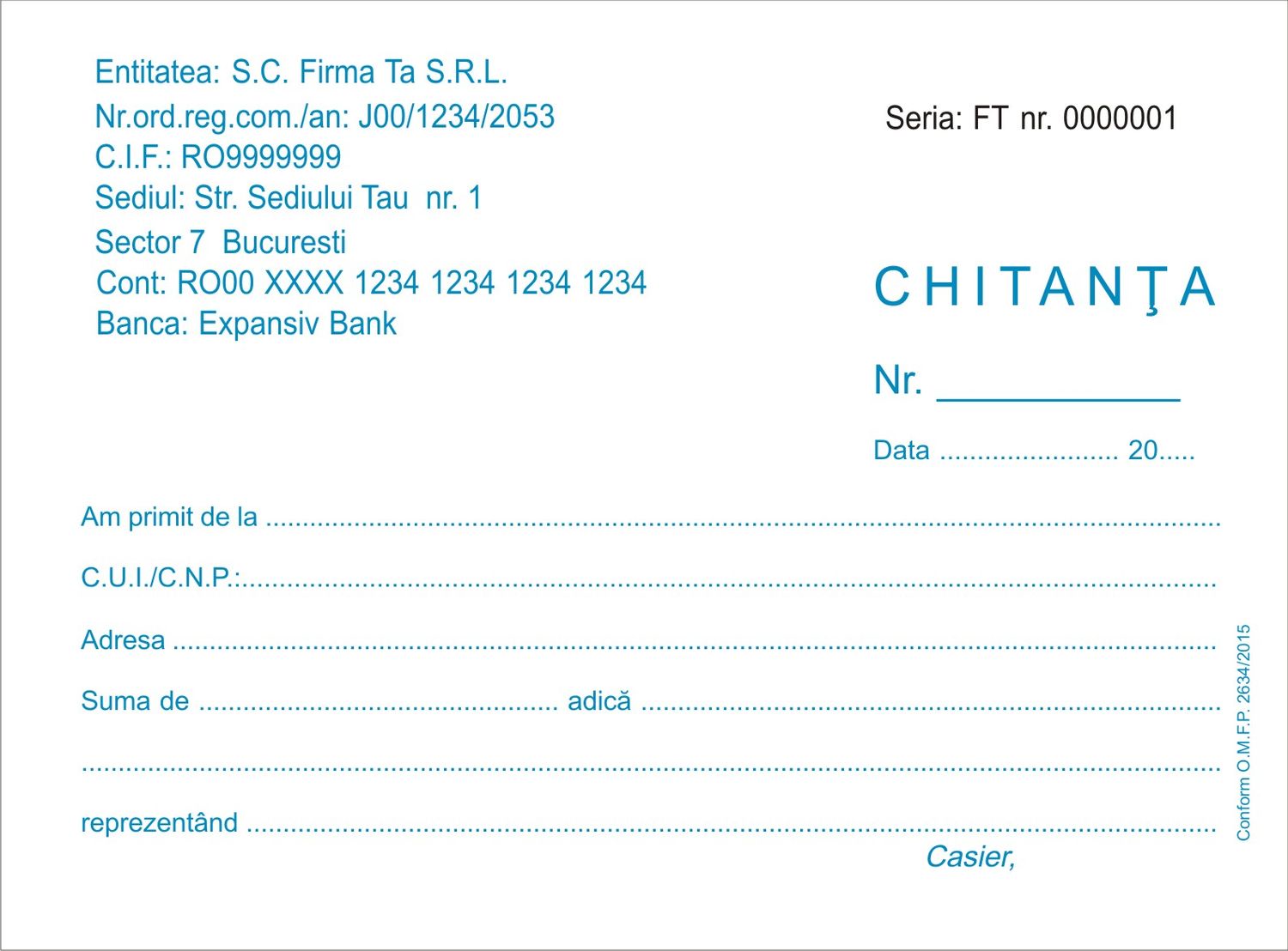 Chitantiere S.R.L./P.F.A. Personalizate A6 - 3.carnete