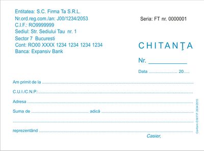 Chitantiere S.R.L./P.F.A. Personalizate A6 - 3.carnete