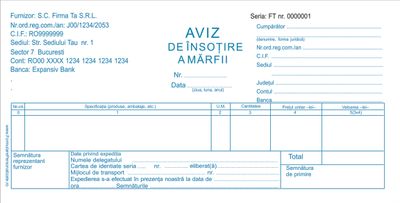 Avize Insotire Marfa DL (A4/3) Personalizate - 3.carnete
