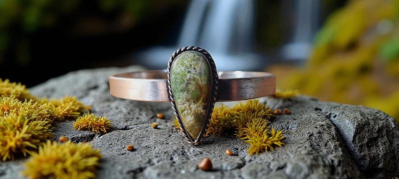 Handgemaakte armband zilver op brons met Robijn in Fuchsiet