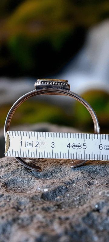 Handgemaakte armband zilver op brons met Landschap Jaspis