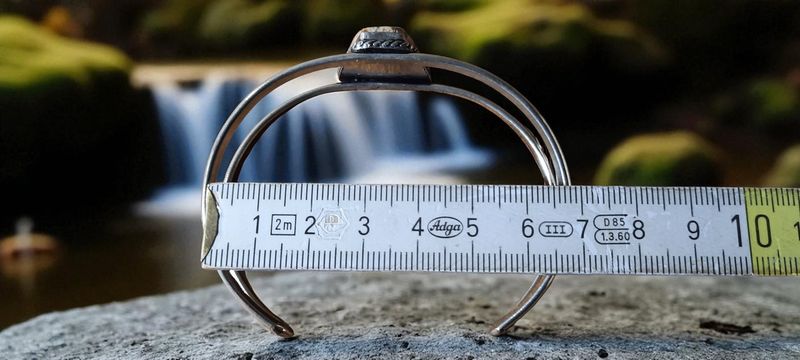 Handgemaakte armband zilver op brons met Landschap Jaspis