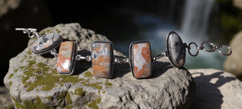 Handgemaakte armband zilver op brons met Maligano Jaspis