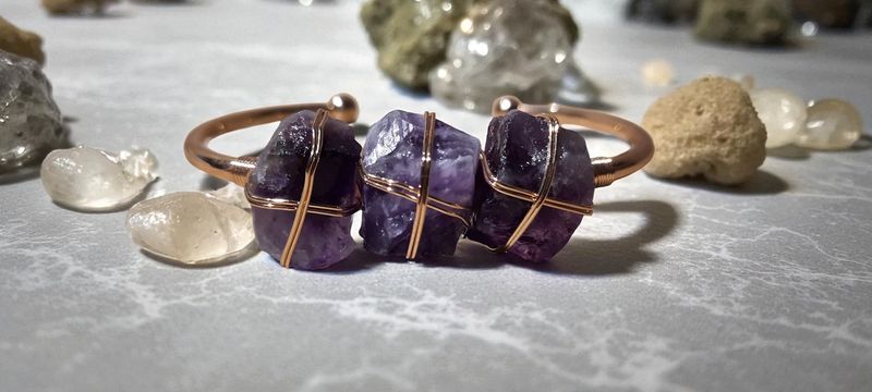 Handgemaakte armband met Amethist en metaal