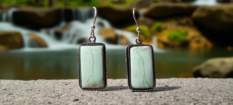 Handgemaakte oorbellen zilver op metaal met Lemoen Chrysopraas