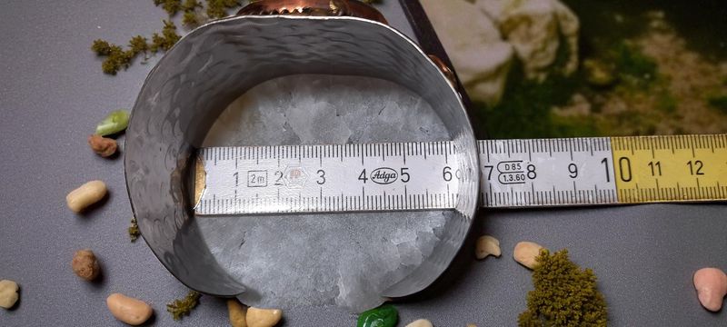 Handgemaakte armband koper op metaal met Labradoriet