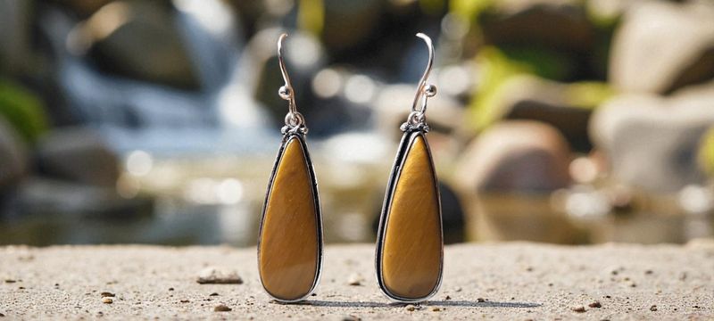Handgemaakte oorbellen zilver op metaal met Tijgeroog