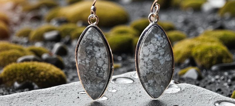 Handgemaakte oorbellen zilver op metaal met Zwart Fossiel Koraal