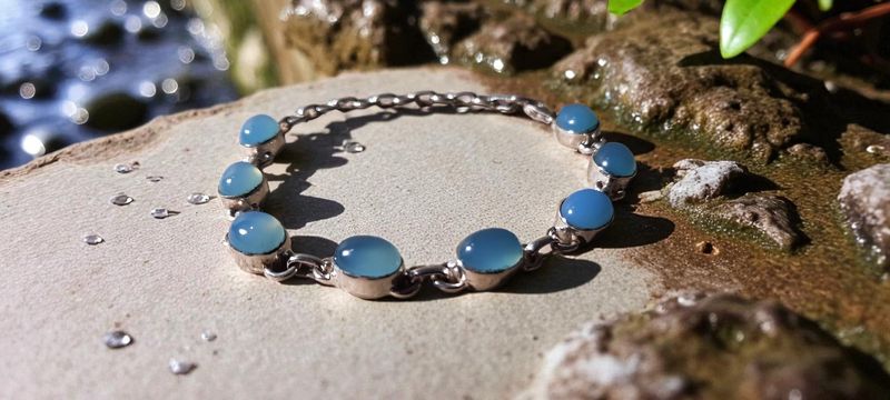 Handgemaakte armband 925 zilver met Chalcedoon