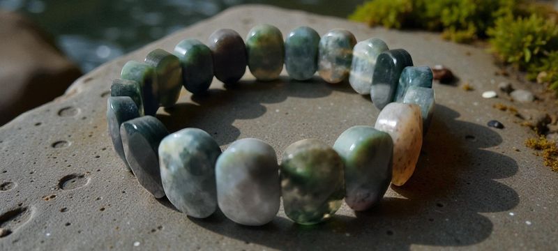 Armband met Mosagaat en rek Armband met Mosagaat en rek