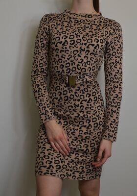 Vestido de leopardo beige