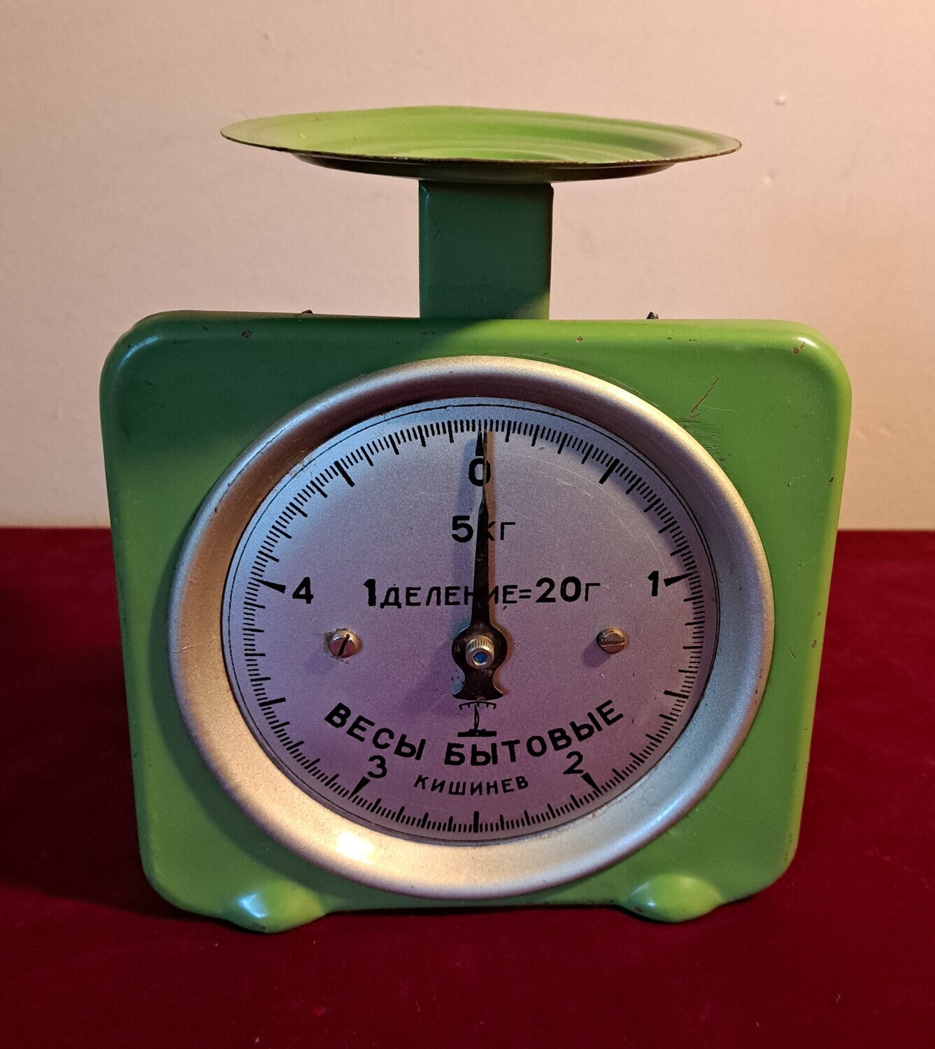 Retro groene keukenweegschaal vintage weegschaal