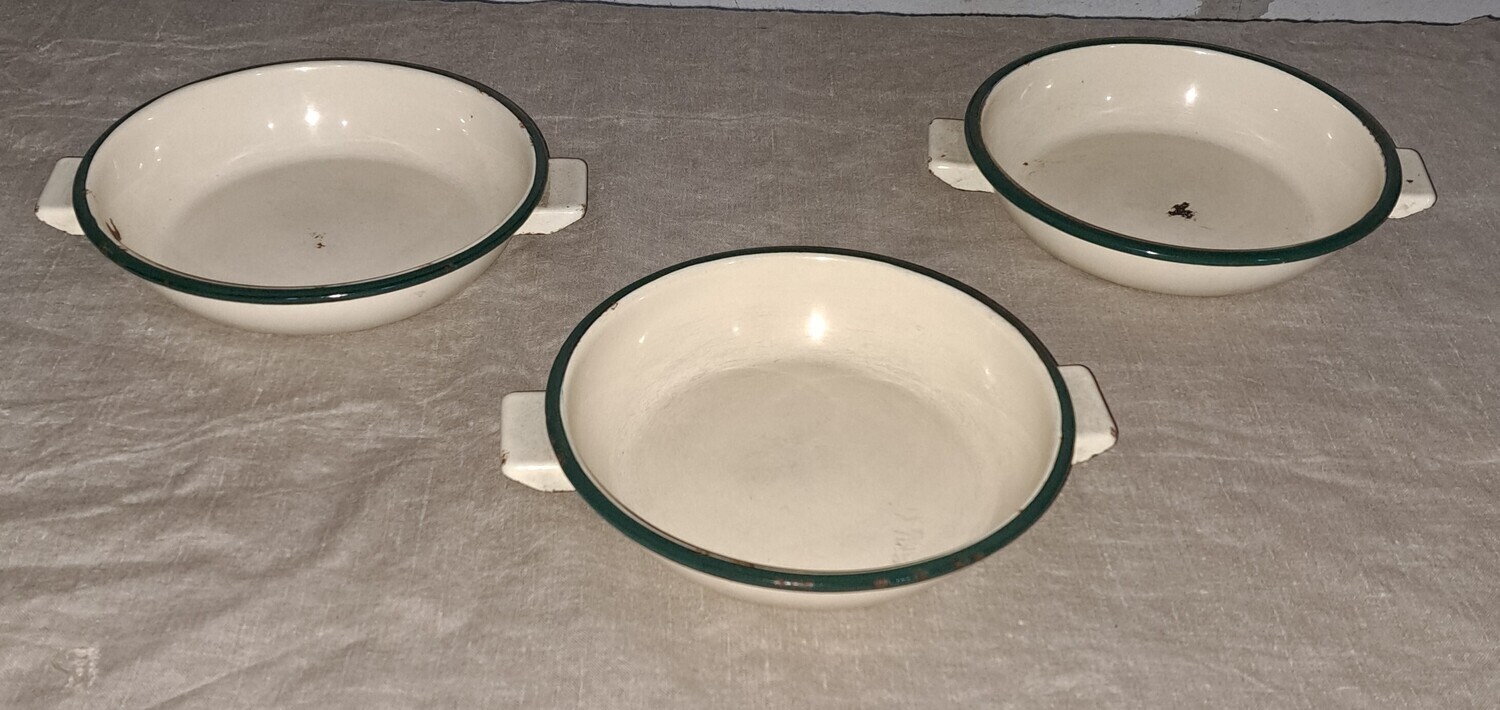 Vintage emaille borden schotels