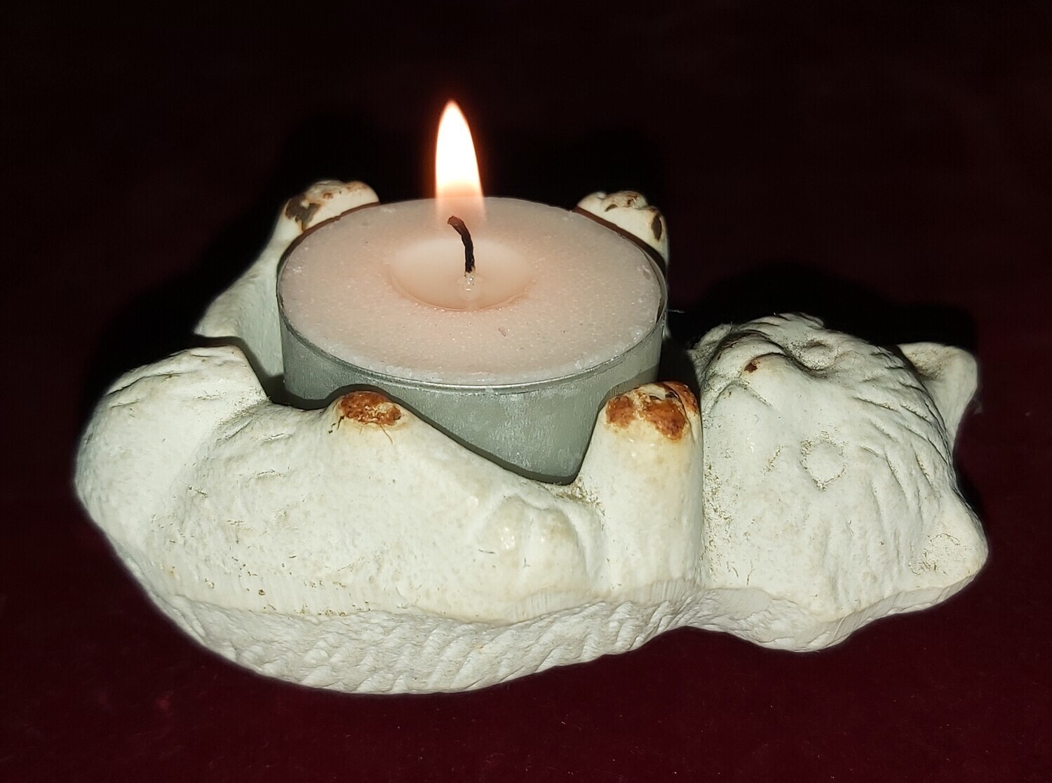 Gietijzeren katjes poesjes voor theelichtje