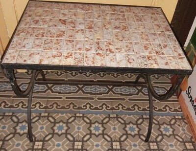 Vintage smeedijzeren bijzettafel