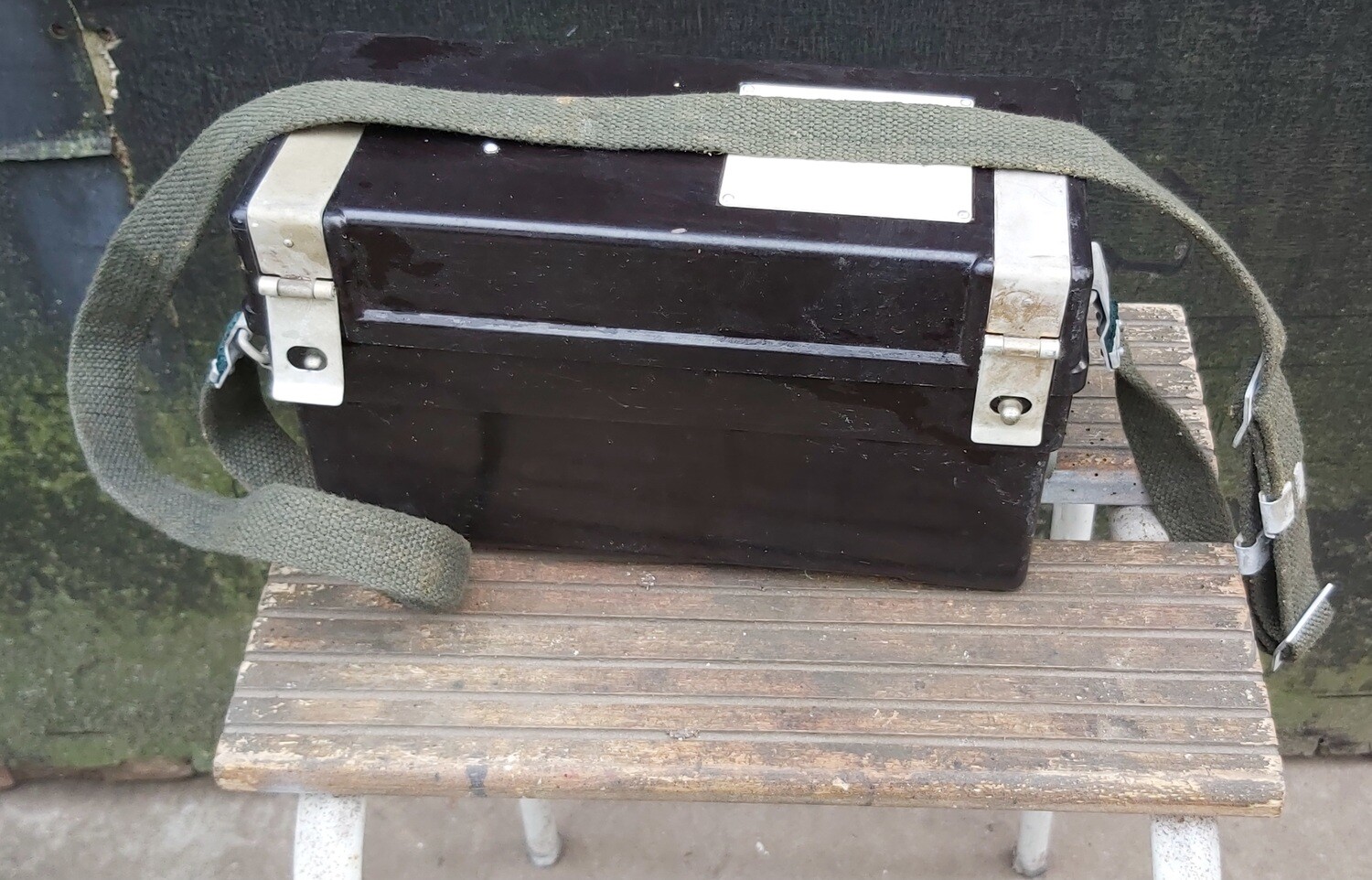 Antieke telefoon bakelieten veldtelefoon