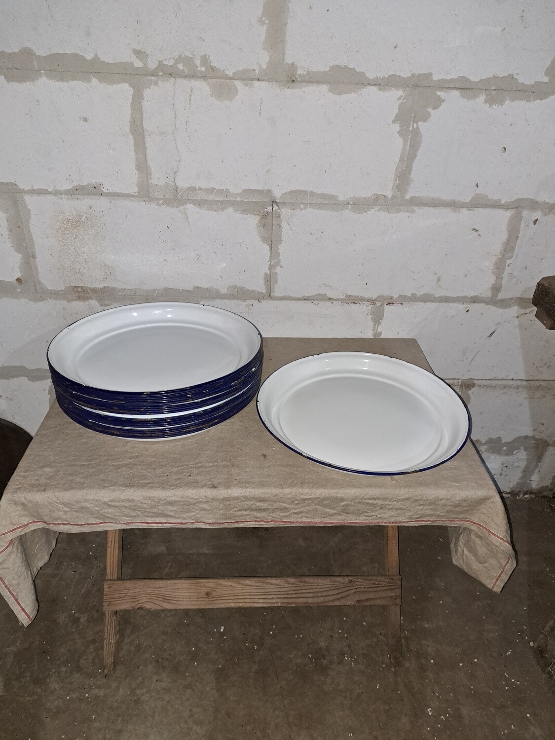 vintage emaille schalen 45cm