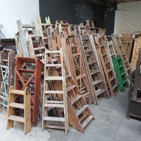 Houten ladder, trapje.